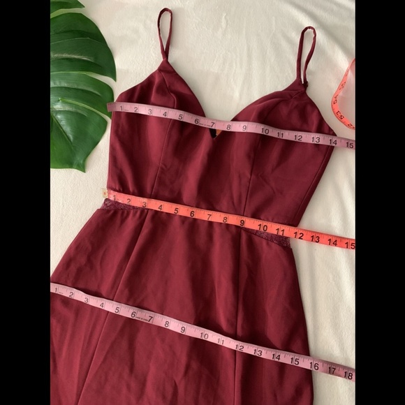 NEW $438‎ Maria Blanca Nero Shannon Lace Inset Gown in Burgundy [SZ 0 ] - Picture 4 of 12